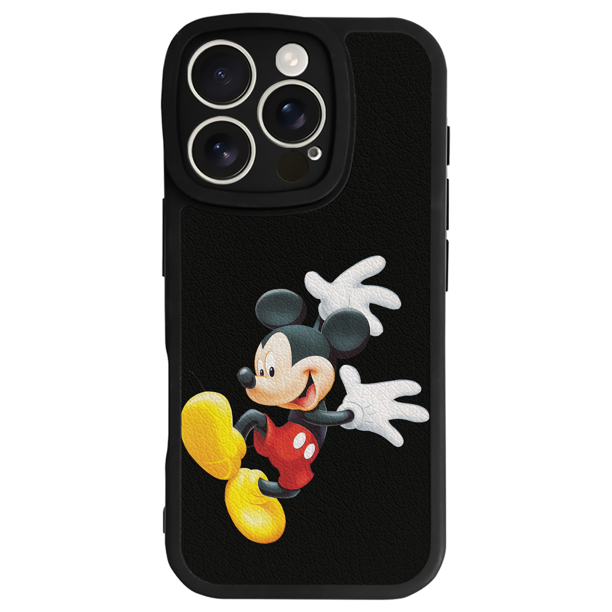 （画像用） ミッキーマウス Mickey Mouse 【iPhone 16シリーズ対応】シリコンスマホケース（レザー調） 材質：シリコン